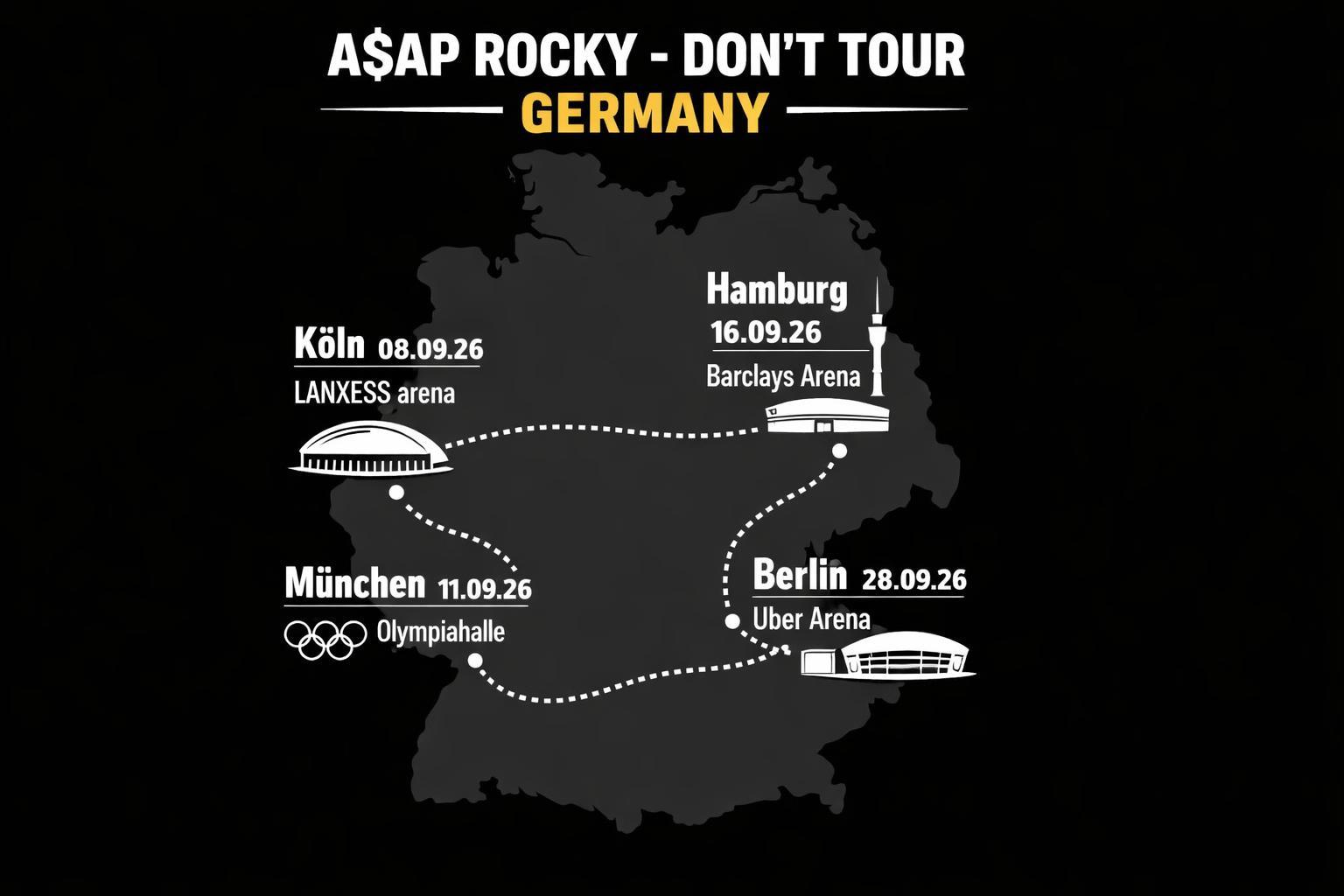 Die Venues: Wo spielt ASAP Rocky Tour in Deutschland?