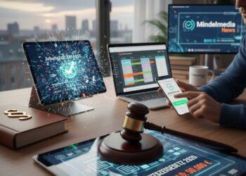 Arbeitszeitgesetz 2026 Reform: Richterhammer auf digitalem Tablet mit Bußgeld-Warnung.