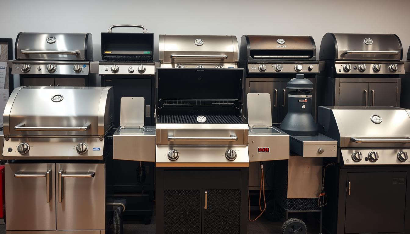 Barbecue Equipment Auswahl verschiedener Grilltypen
