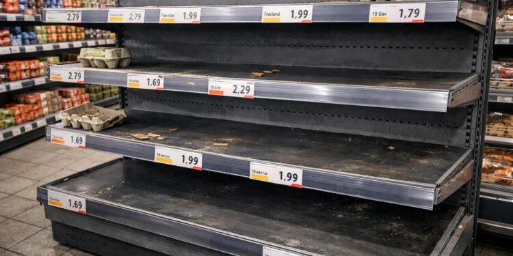 Eier knapp Darum sind im Supermarkt die Regale leer