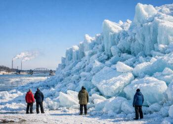 Eisberge Elbe Hamburg Spektakuläres Naturschauspiel bei Geesthacht