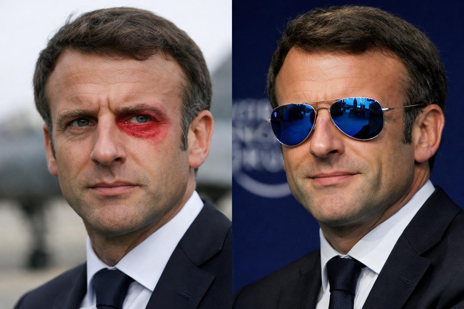 Warum trägt Macron eine Sonnenbrille beim WEF?