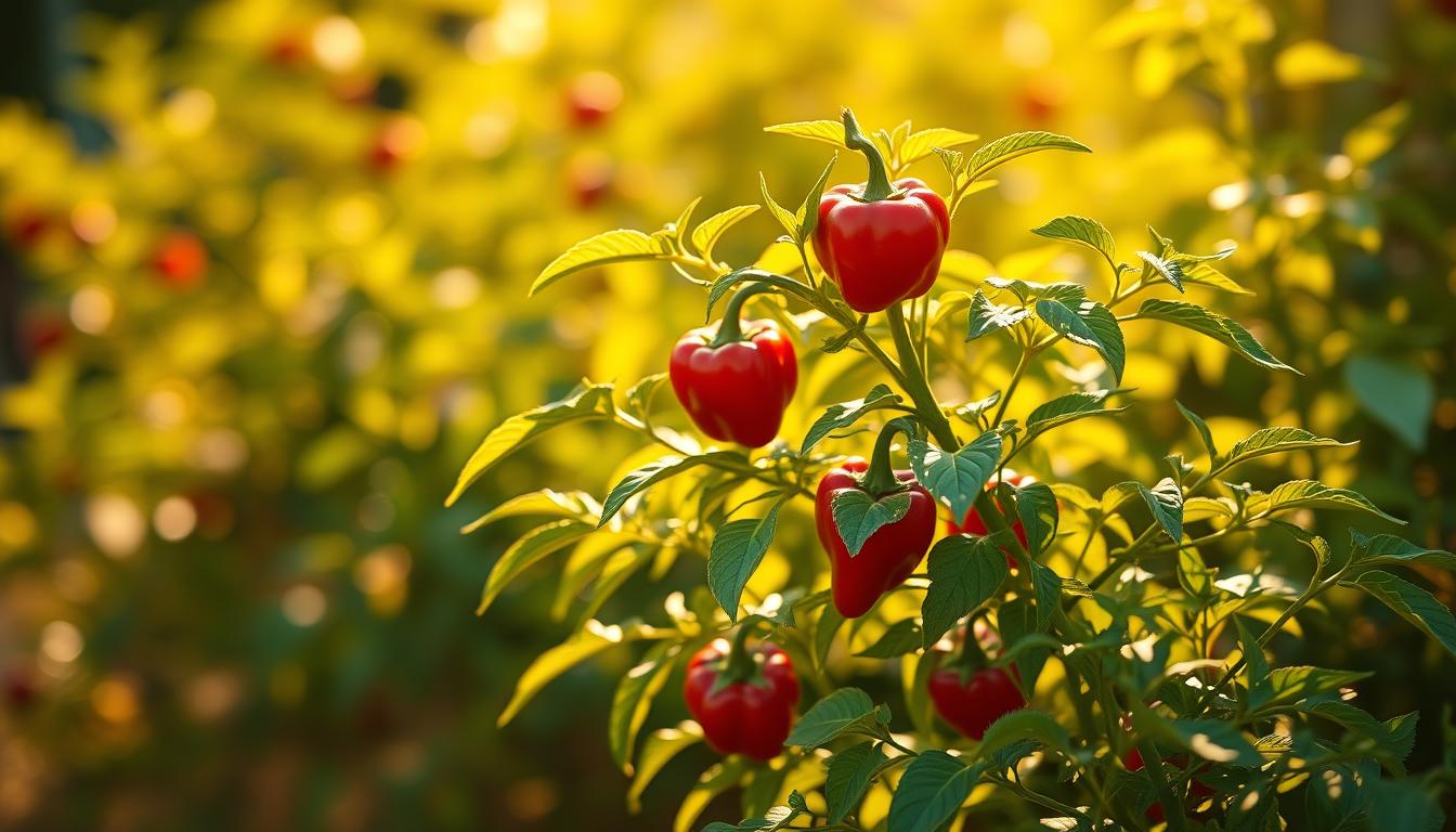 Paprika Standort mit optimalen Lichtverhältnissen