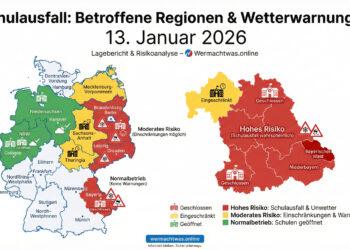 Schulausfall Dienstag 13. Januar 2026: Diese Regionen sind betroffen
