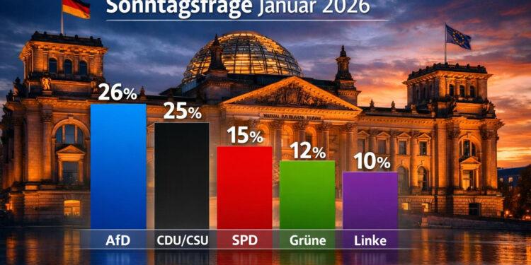 Sonntagsfrage Januar 2026 Aktuelle Umfragen zeigen AfD auf Platz 1