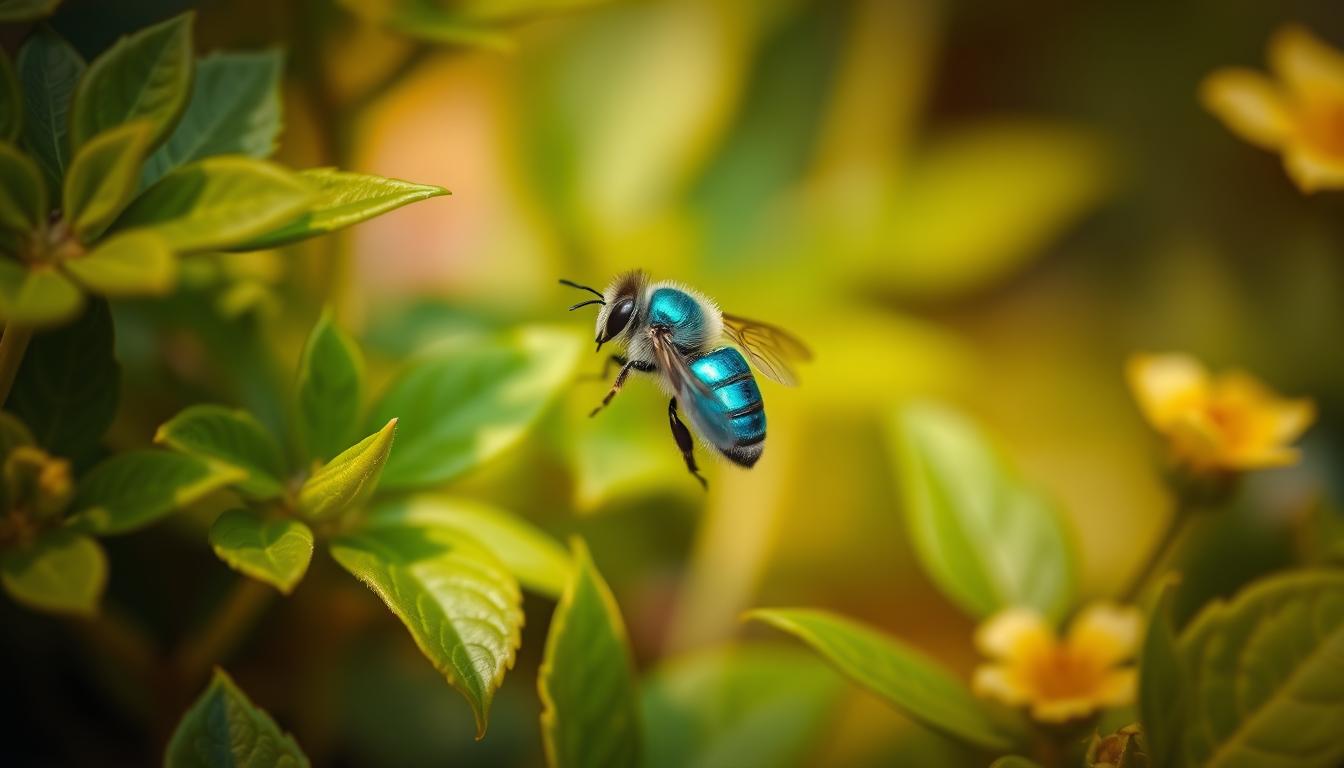 blaue Holzbiene im Garten