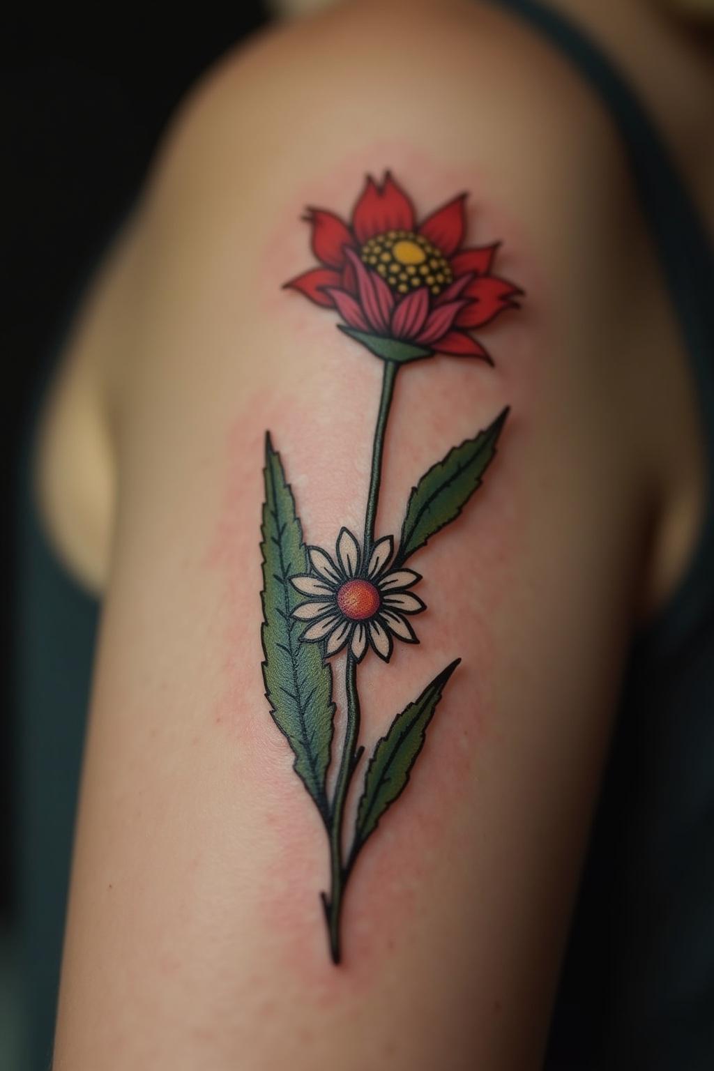 8 Blumen Tattoo Inspirationen für jeden Stil 8 blumen tattoo outline 7