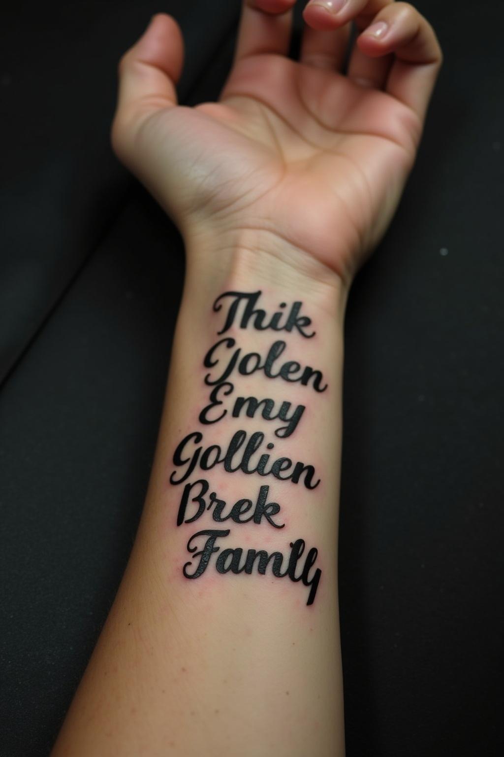 familien tattoo mit namen outline 4