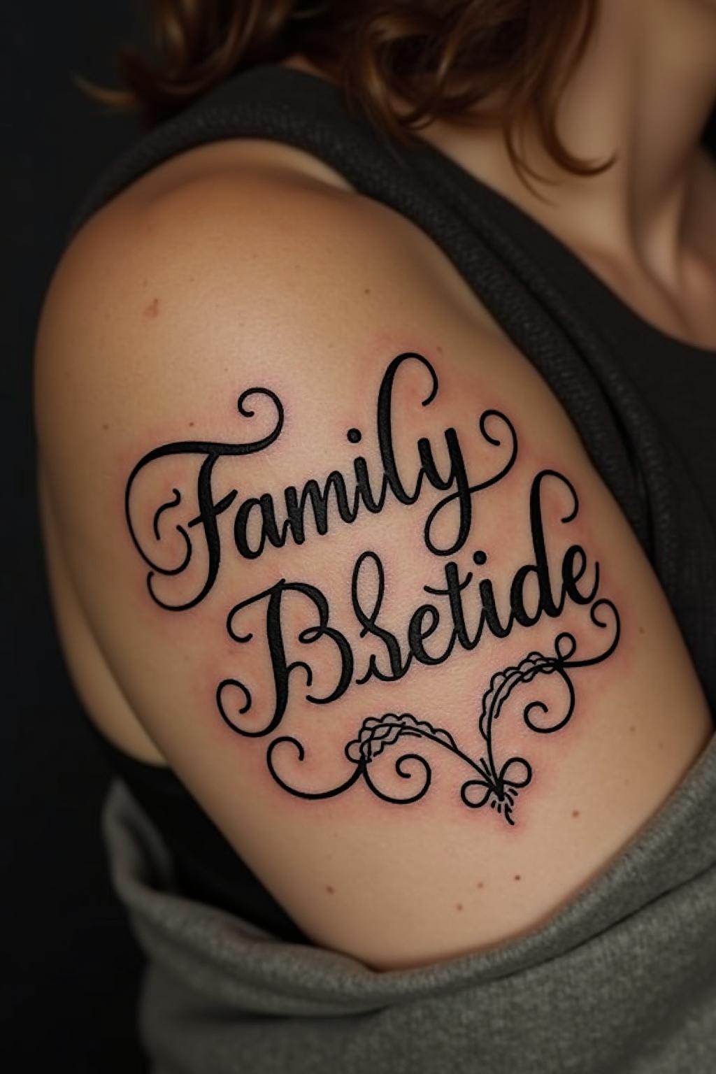 familien tattoo mit namen outline 5
