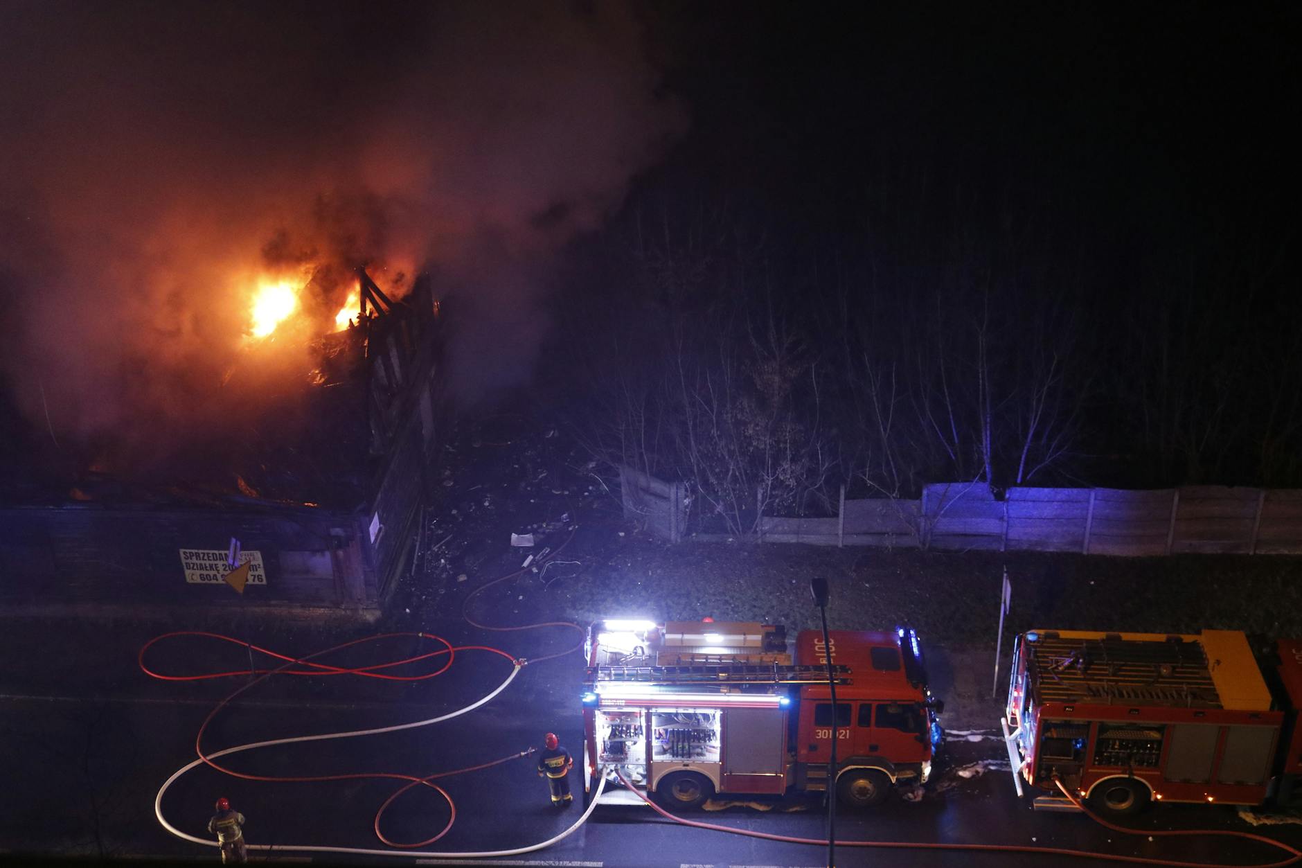 Detailansicht: Gebäudebrand Stockach