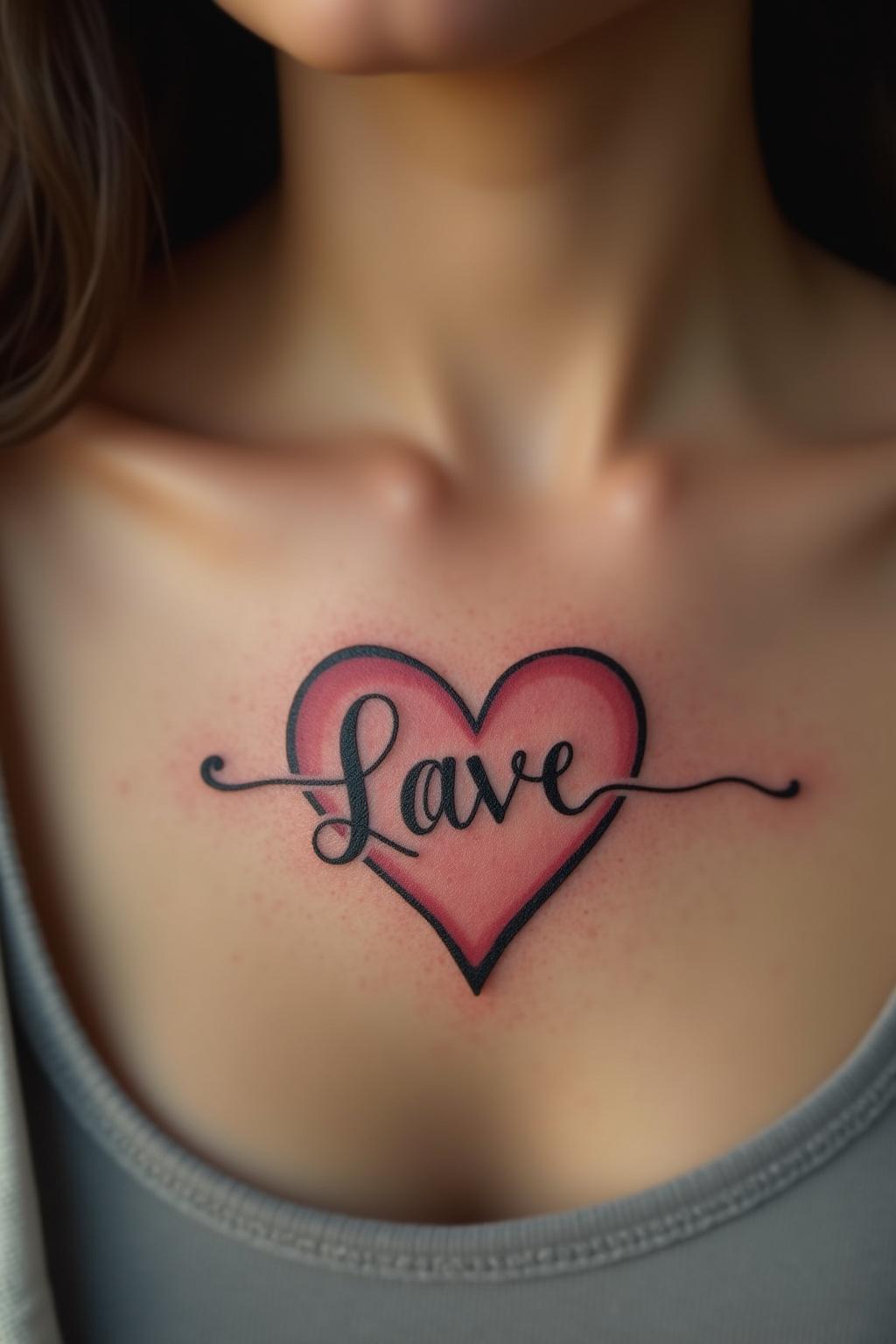 schriftzug tattoo kindernamen herz outline 1