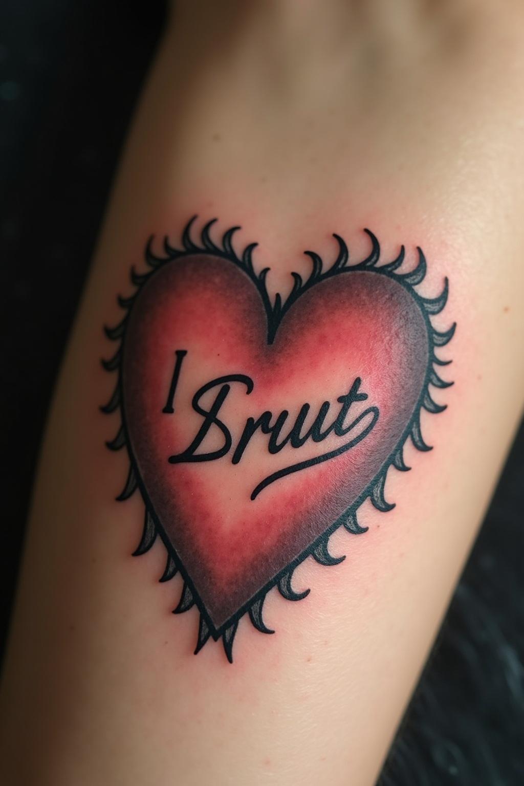 schriftzug tattoo kindernamen herz outline 5