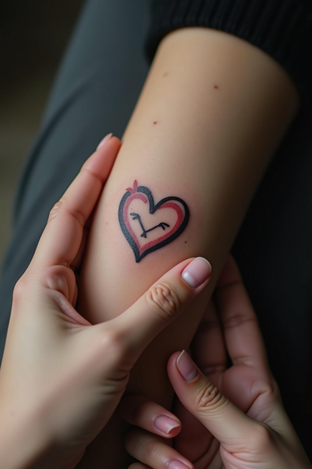 schriftzug tattoo kindernamen herz outline 8