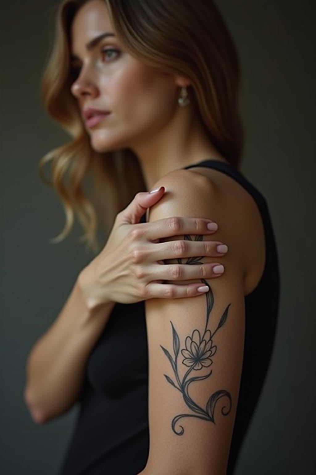 tattoo arm frau dezent outline 7