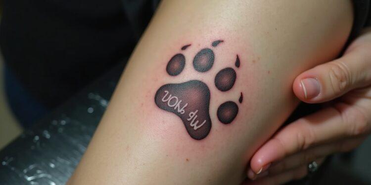 tattoo hundepfote mit namen-Titel