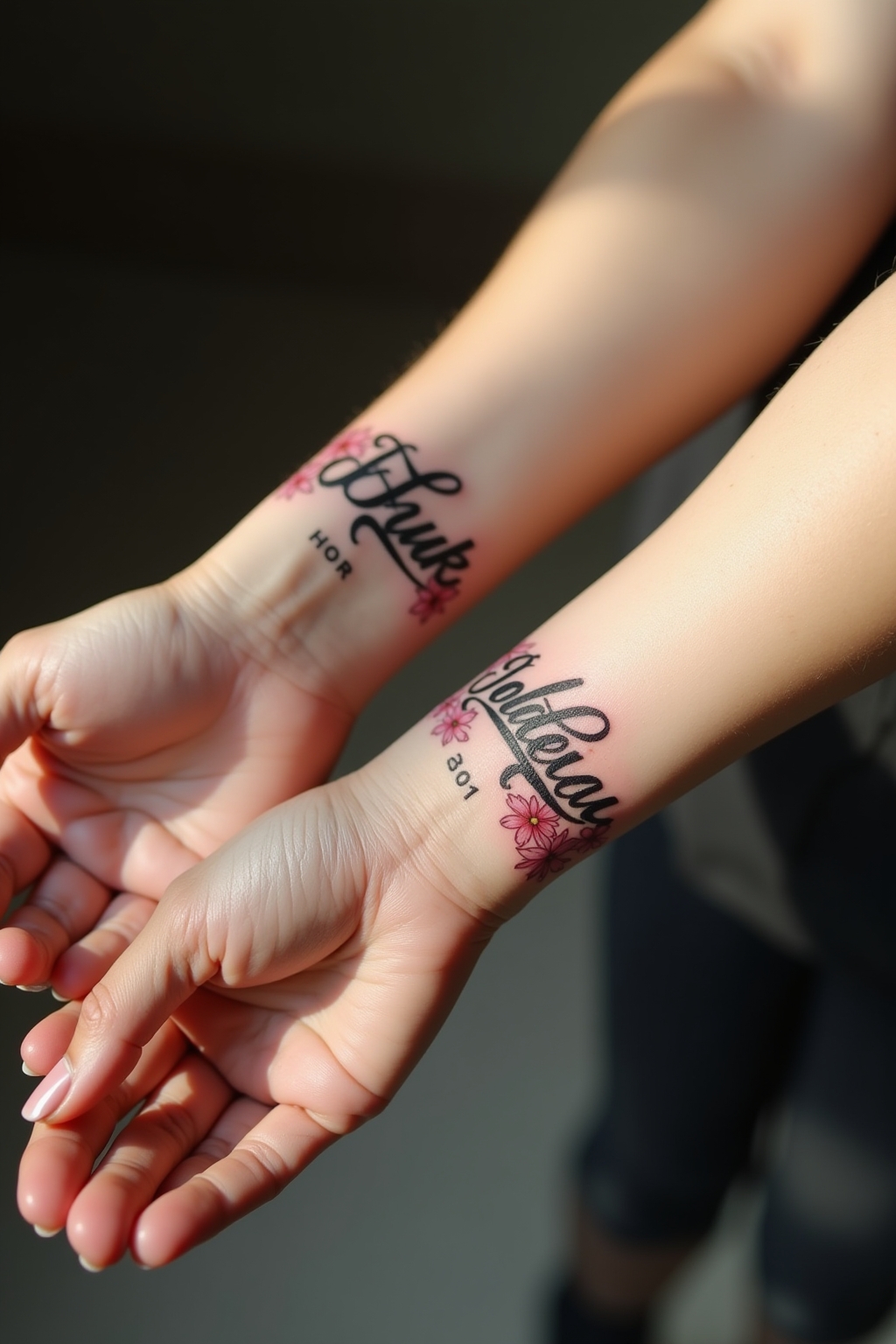 tattoo namen kinder unterarm outline 4