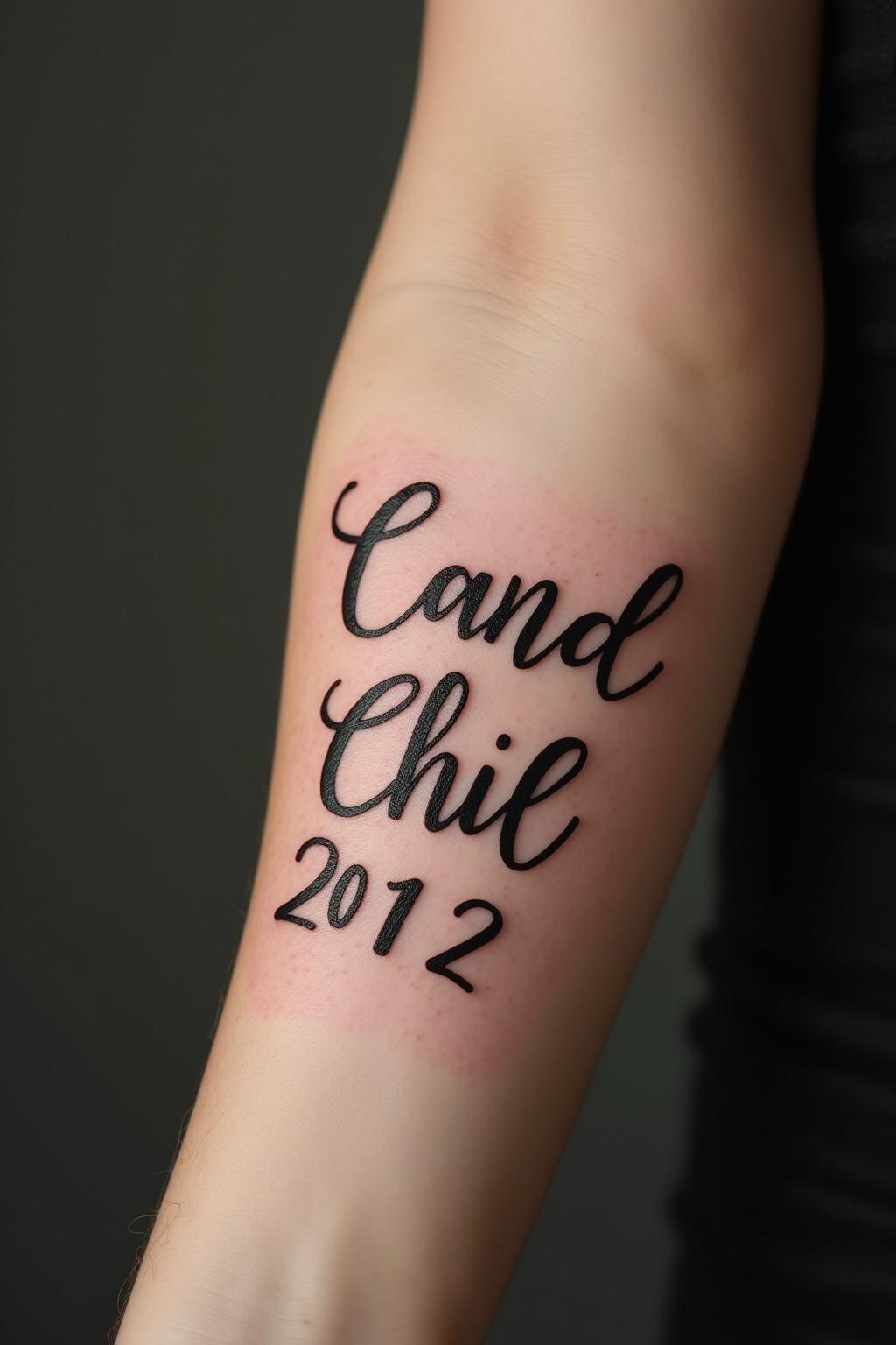 tattoo namen kinder unterarm outline 5